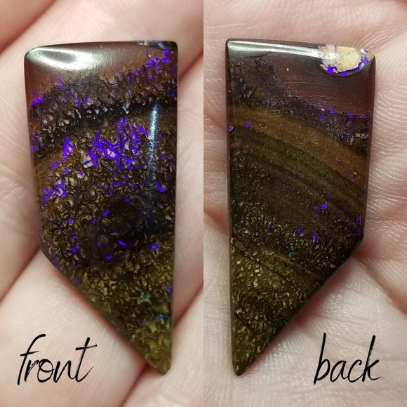 Australian Koroit Opal * 35.53 x 16.10 x 4.17mm * Purple boulder opal * LKO242TB - Picture 4 of 15